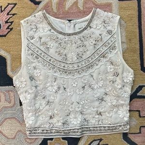 Needle & Thread Embellished Bridal Crop Top - size 6